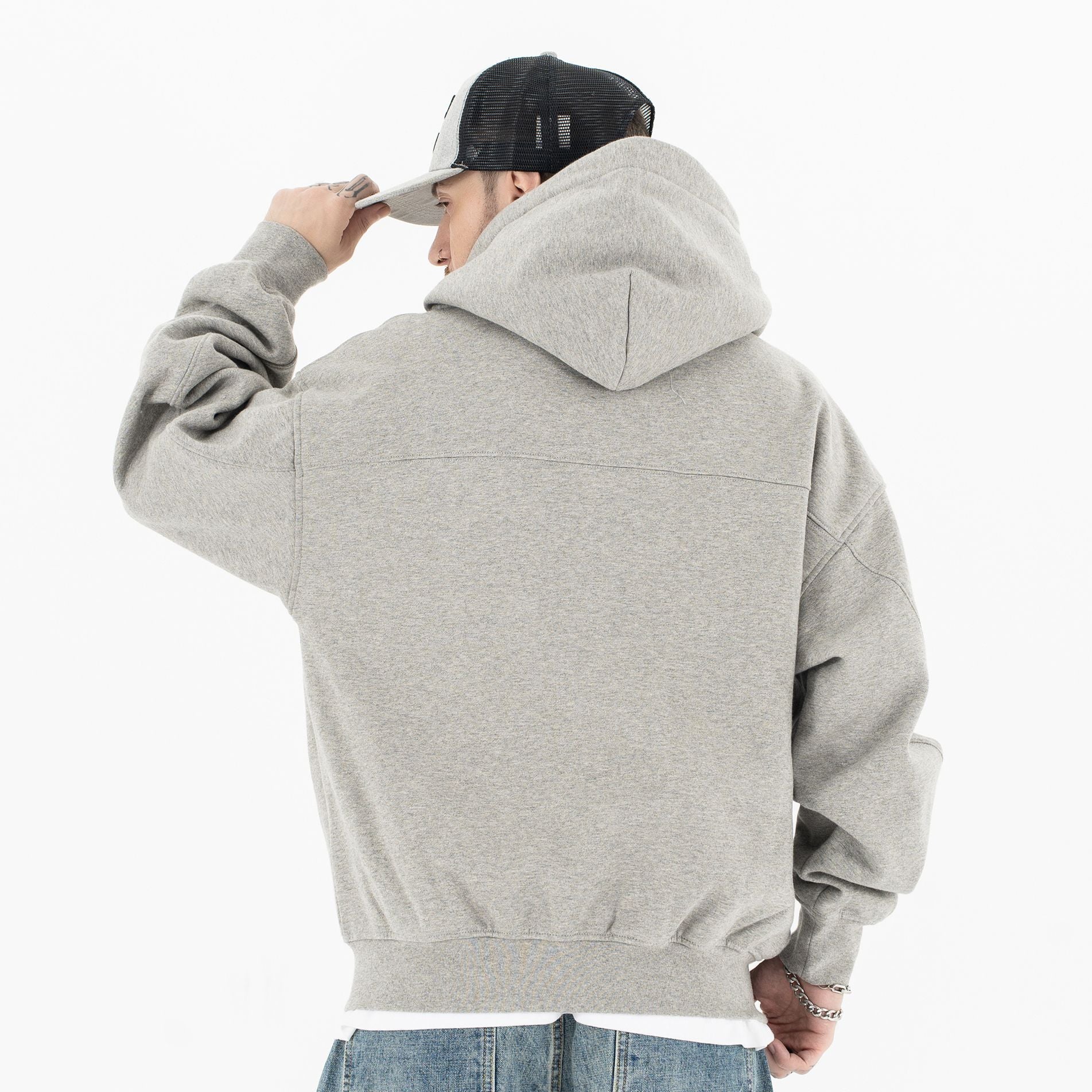 Men's Buttoned Cardigan Hooded Sweatshirt with Embroidery for Both Men and Women - MarkoFit