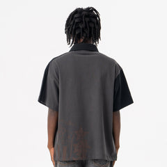 Streetwear Polo Collar Short Sleeve T-Shirt Loose Fit for Men - MarkoFit