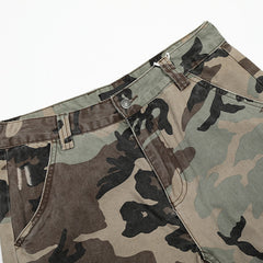 Patch hole camouflage cropped pants for men - MarkoFit