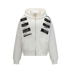 Street Style Letter Patch Suede Hooded Sweatshirt for Men and Women - MarkoFit