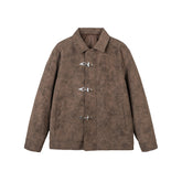 Veste en cuir PU polyvalente à boucle métallique vieillie - MarkoFit