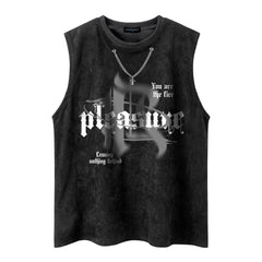 Letter chain simple loose T-shirt for men and women - MarkoFit