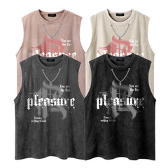 Letter chain simple loose T-shirt for men and women - MarkoFit