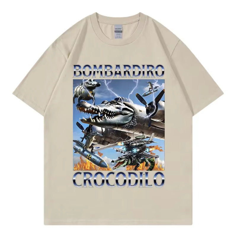 Women's Men T Shirt Bombardiro Crocodilo Plane Bomber Funny - MarkoFit