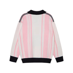 Sports striped lapel sweater for men and women - MarkoFit