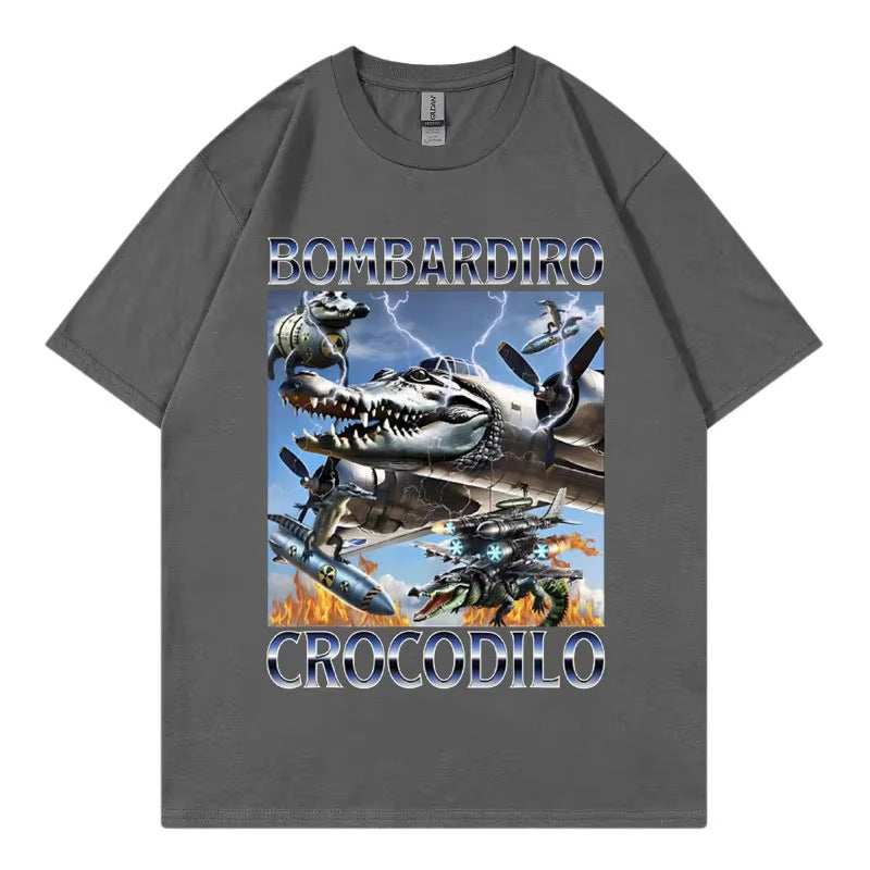 Women's Men T Shirt Bombardiro Crocodilo Plane Bomber Funny - MarkoFit