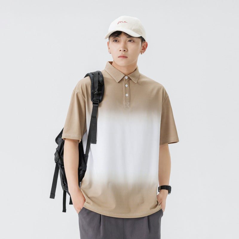 Polo à manches courtes dégradé pour homme en été - MarkoFit