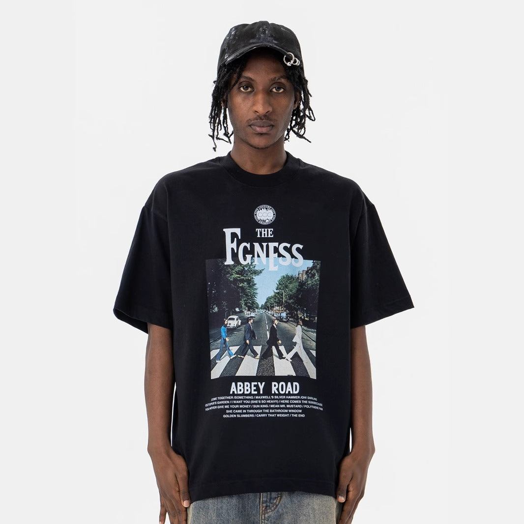 Men's Short Sleeve Rock Print T-Shirt for Men and Women - MarkoFit