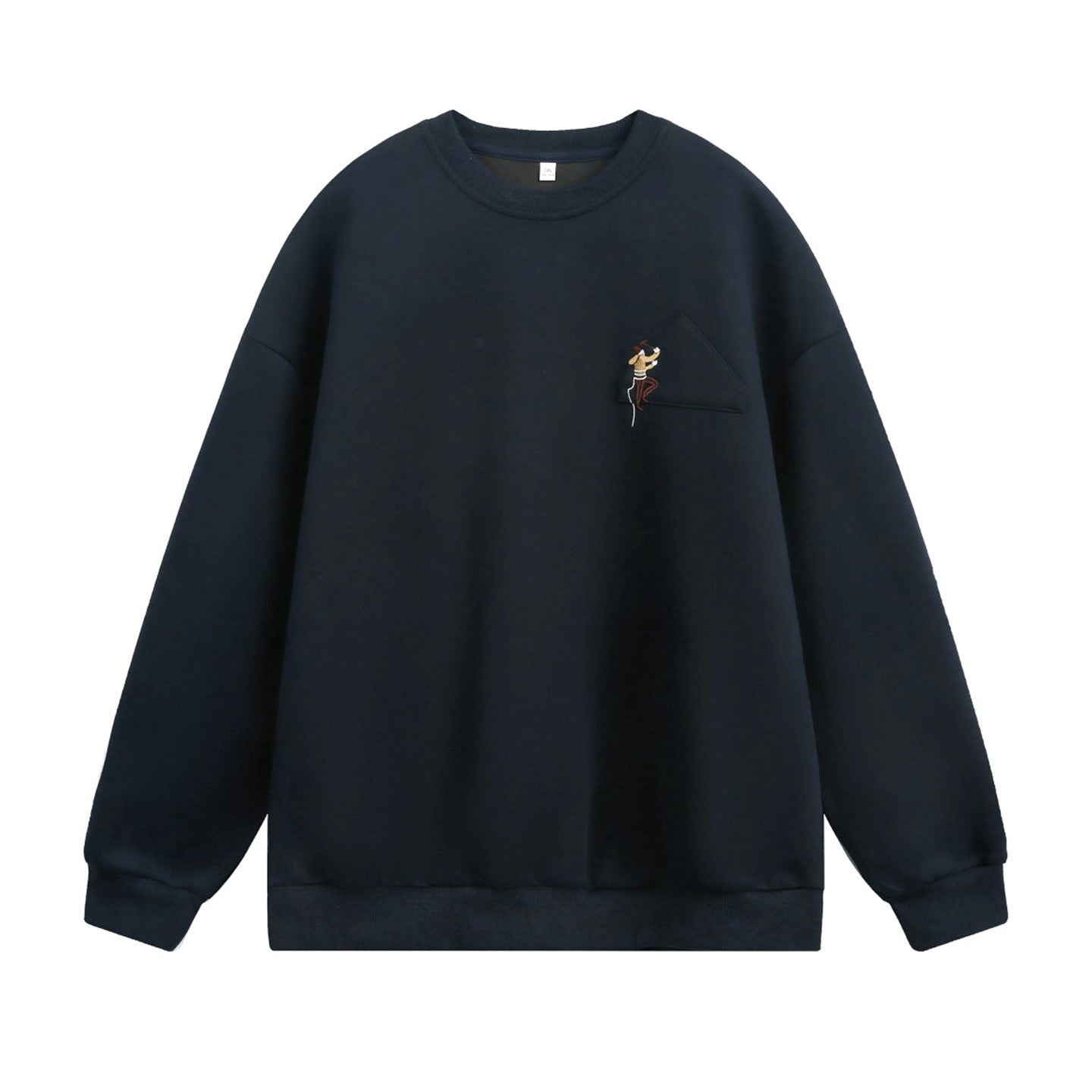 Embroidered round neck sweatshirt for men - MarkoFit