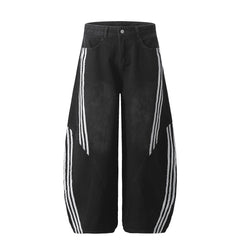 Striped Skinny Jean Loose Floor-Length Trousers - MarkoFit