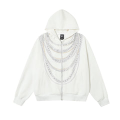 Printed cardigan zipper sweatshirt for men - MarkoFit