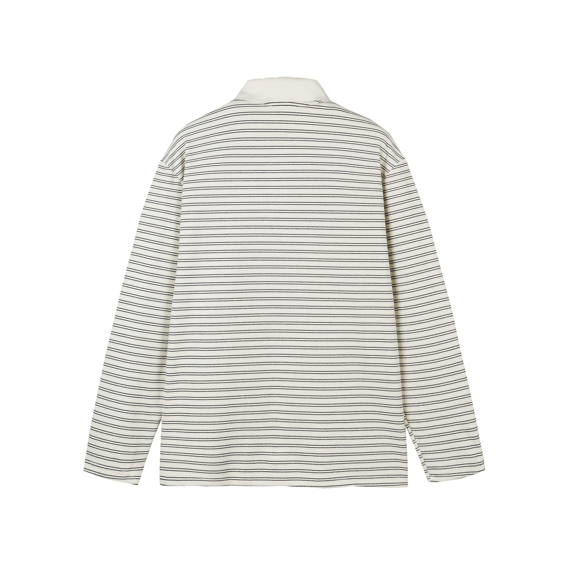 Long Sleeve Polo Shirt Unisex Relaxed Loose Fit Turn-down Collar Base