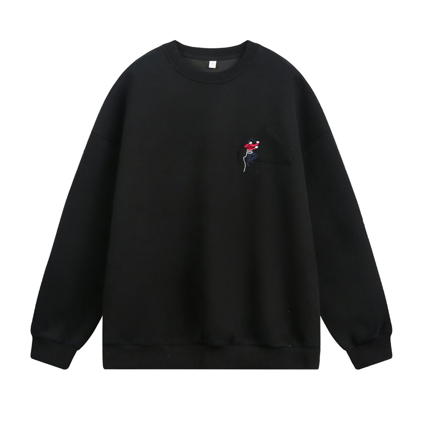 Embroidered round neck sweatshirt for men - MarkoFit