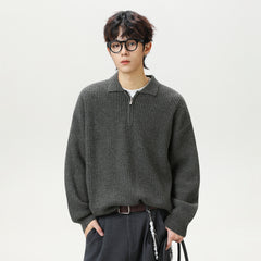 Half zip lapel sweater for men - MarkoFit