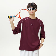 Embroidered loose long sleeved T-shirt for men - MarkoFit