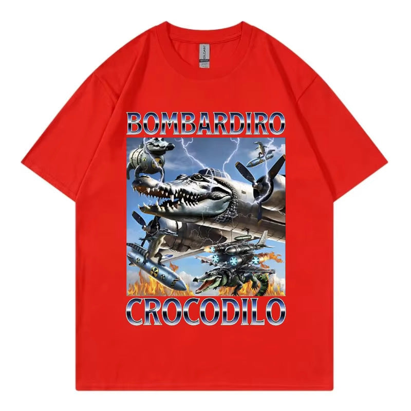 Women's Men T Shirt Bombardiro Crocodilo Plane Bomber Funny - MarkoFit