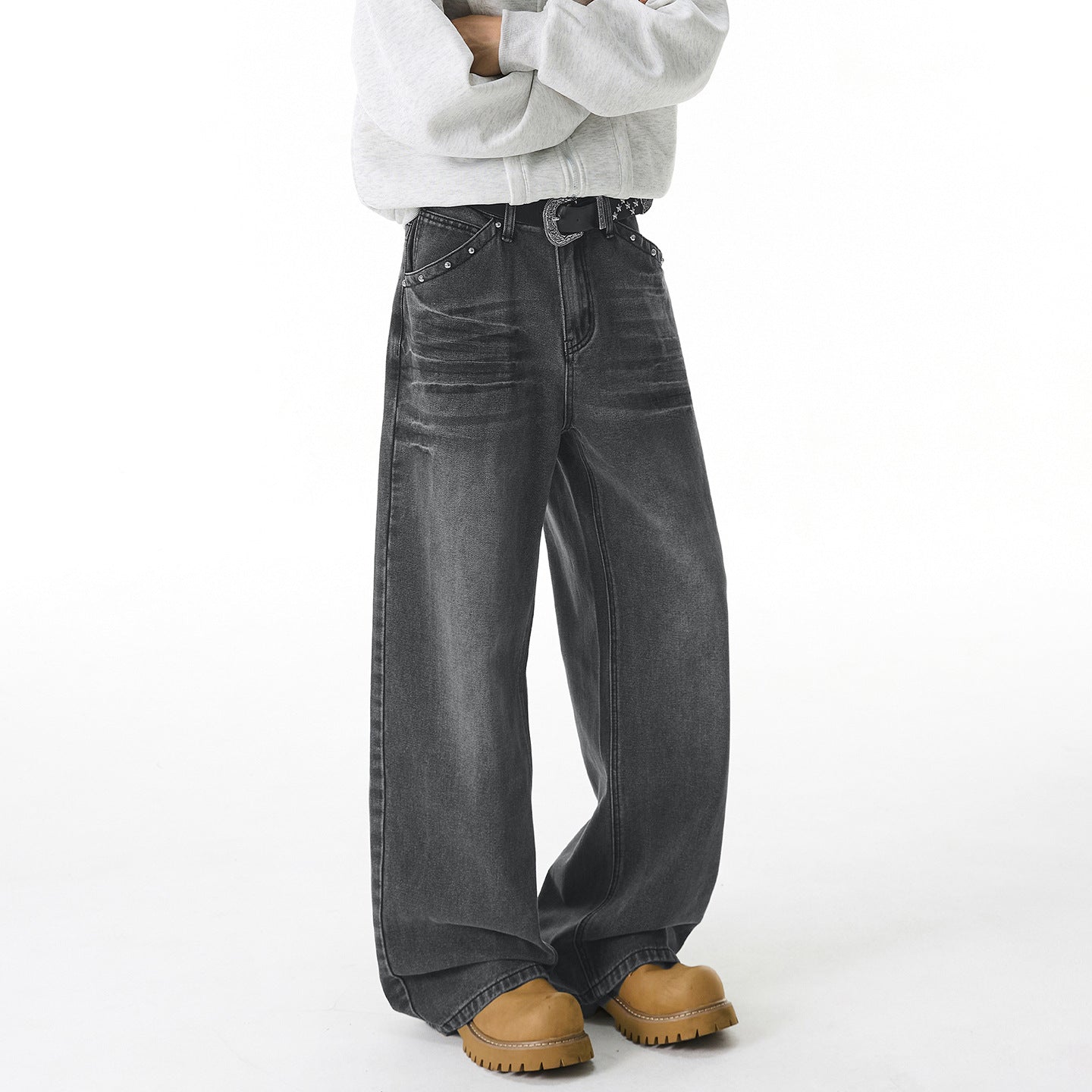 Jeans en denim délavé pour hommes - MarkoFit