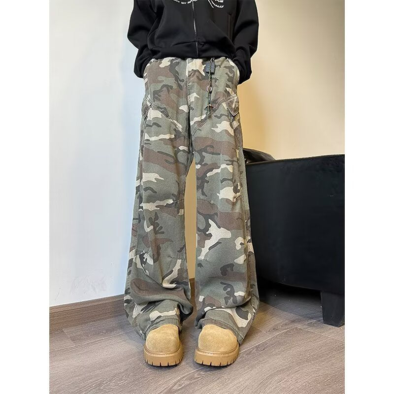 Retro camouflage workwear jeans for men - MarkoFit