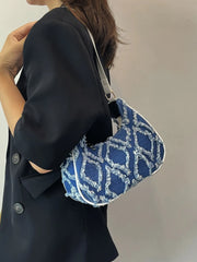 Raw Edge Cloth Shoulder Bag