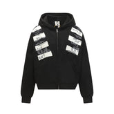 Street Style Letter Patch Suede Hooded Sweatshirt for Men and Women - MarkoFit