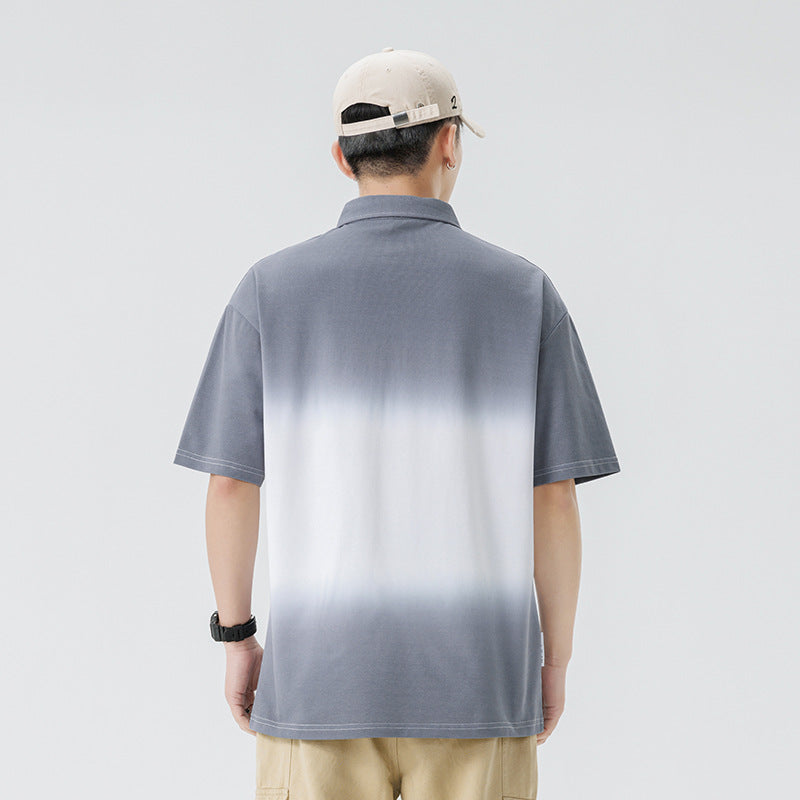 Polo à manches courtes dégradé pour homme en été - MarkoFit