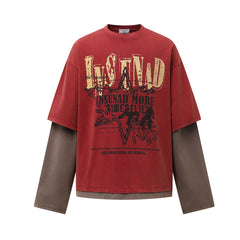 T-shirt deux pièces à manches longues pour homme, avec blocs de couleur - MarkoFit