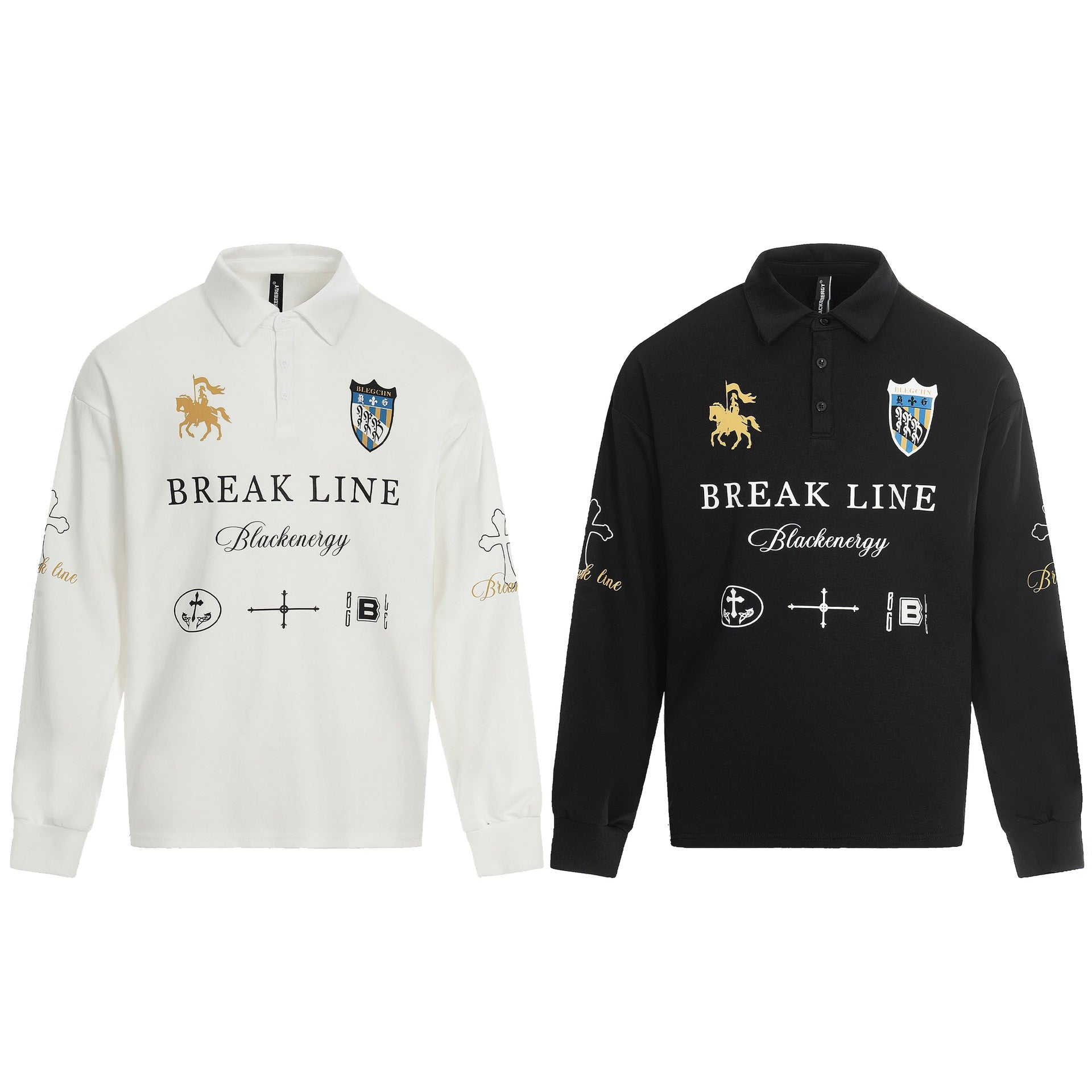 Polo ample à manches longues avec imprimé pour hommes et femmes - MarkoFit