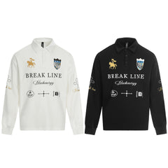 Polo ample à manches longues avec imprimé pour hommes et femmes - MarkoFit