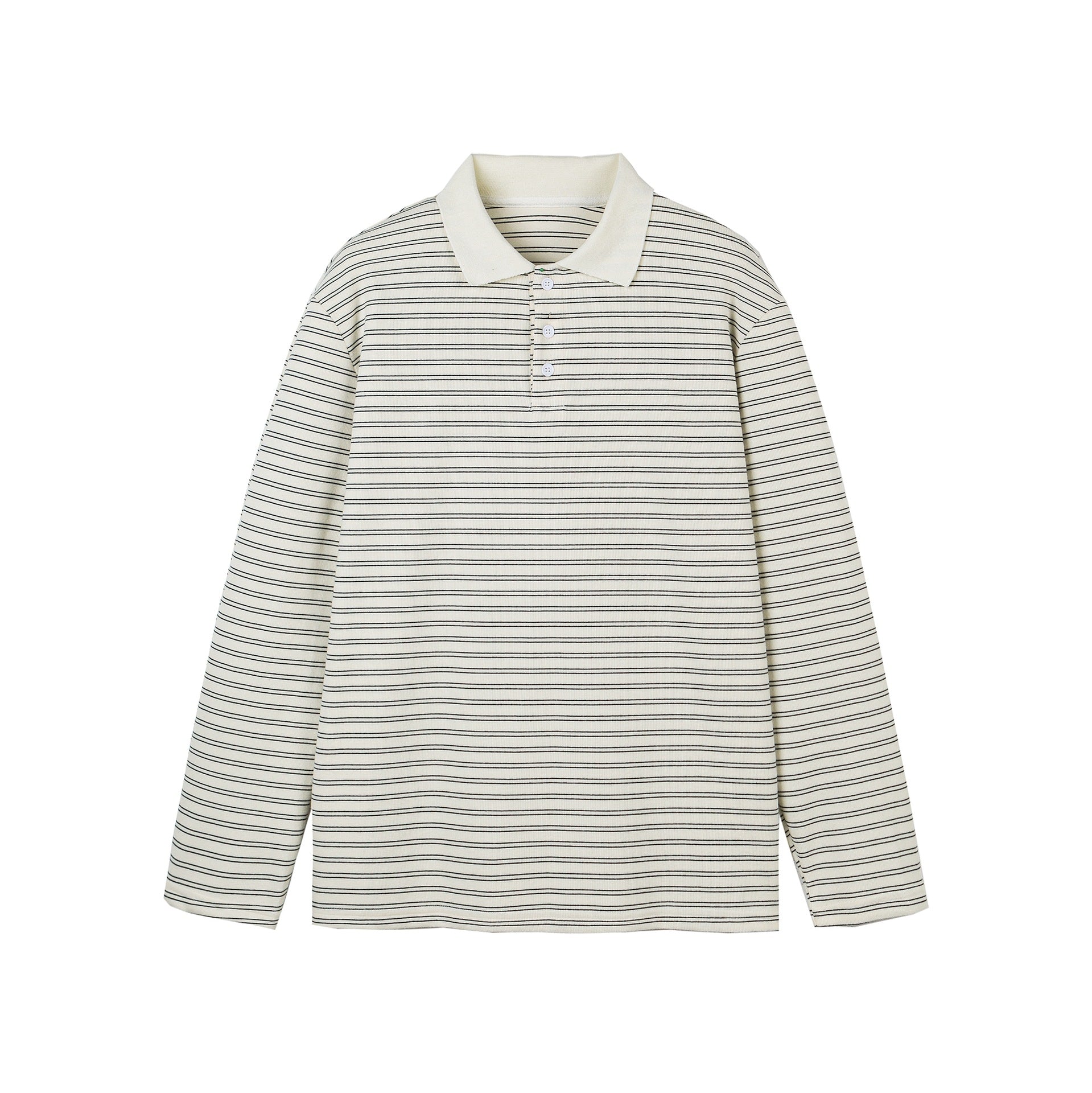 Long Sleeve Polo Shirt Unisex Relaxed Loose Fit Turn-down Collar Base - MarkoFit