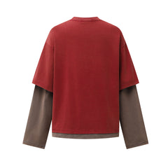 T-shirt deux pièces à manches longues pour homme, avec blocs de couleur - MarkoFit