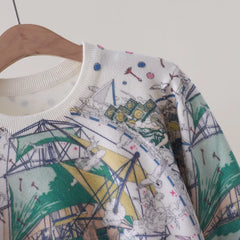 Fall Winter Art Print Sailboat Women's Sweater Pullover Swater Women Clothing Retro Crewneck Knitted Bottom top Y2K Clothes