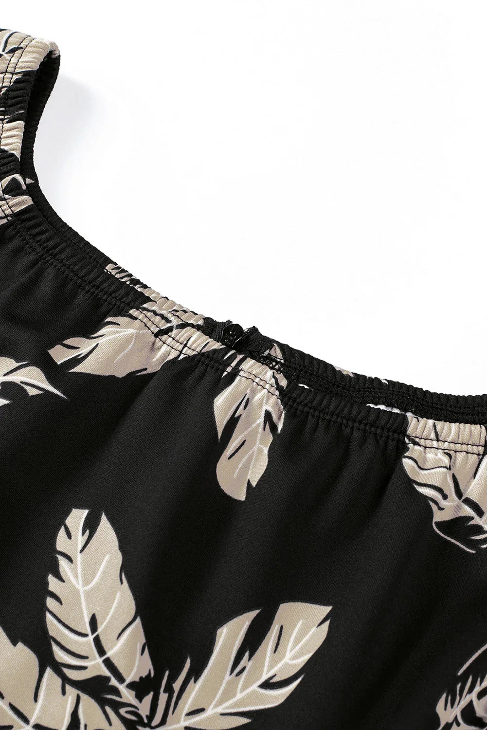 Black Pattern Print Off Shoulder Slit Bodycon Midi Dress - MarkoFit