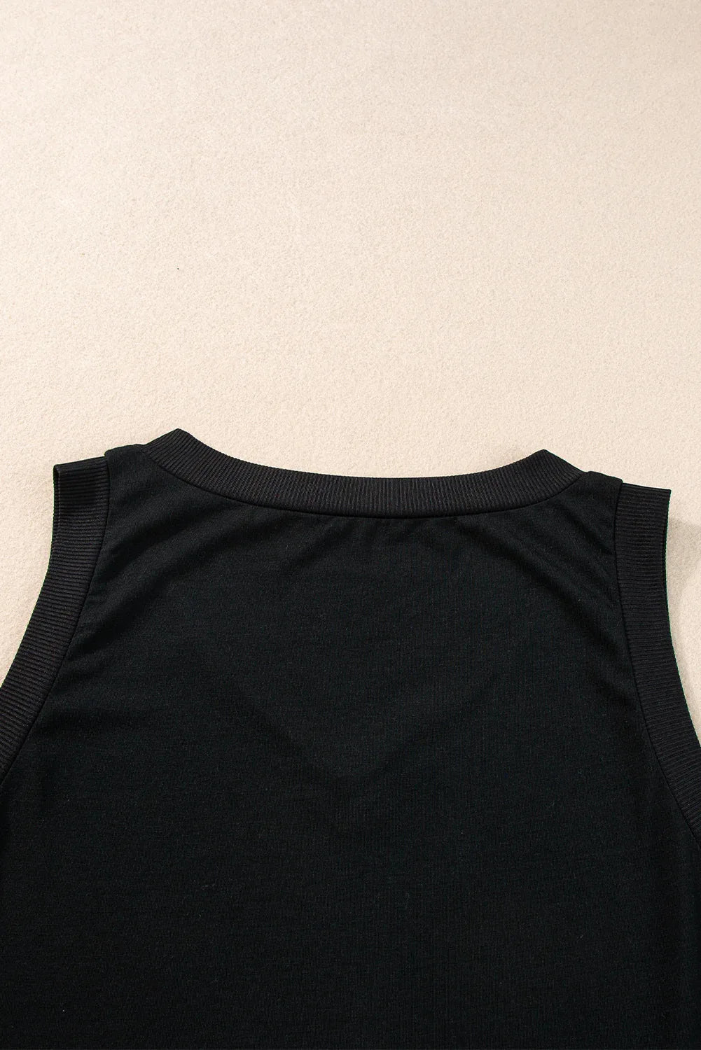 Black Ribbed V Neck Tank - MarkoFit