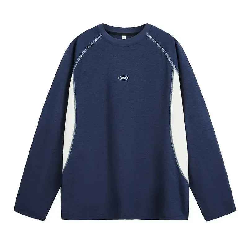 Embroidered Loose Long-Sleeved T-Shirt for Men - Stylish and Comfortable Casual Wear - MarkoFit