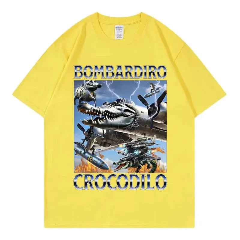 Women's Men T Shirt Bombardiro Crocodilo Plane Bomber Funny - MarkoFit
