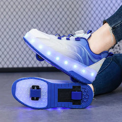 Two Wheels Children's Led Light Roller Skate Shoes For Kids Boys Girls