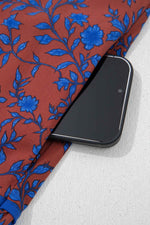 Brown 3/4 Puff Sleeve Tiered Loose Floral Dress