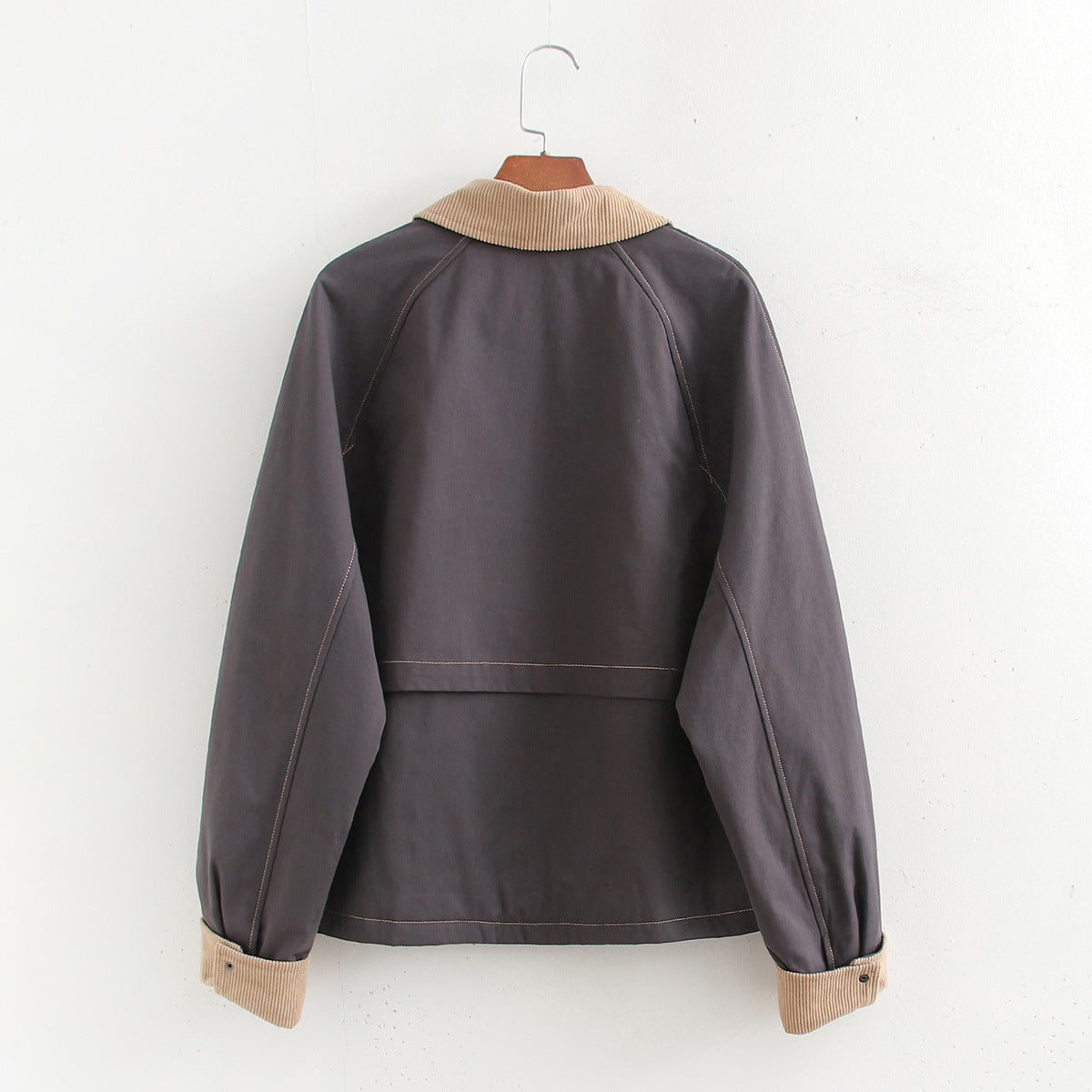 Splicing washed pocket embellishment thin jacket