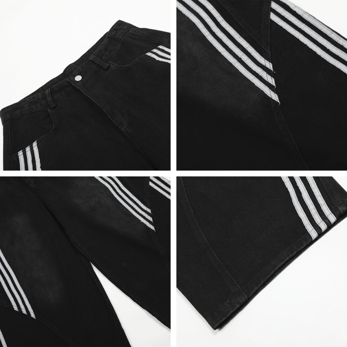 Striped Skinny Jean Loose Floor-Length Trousers - MarkoFit