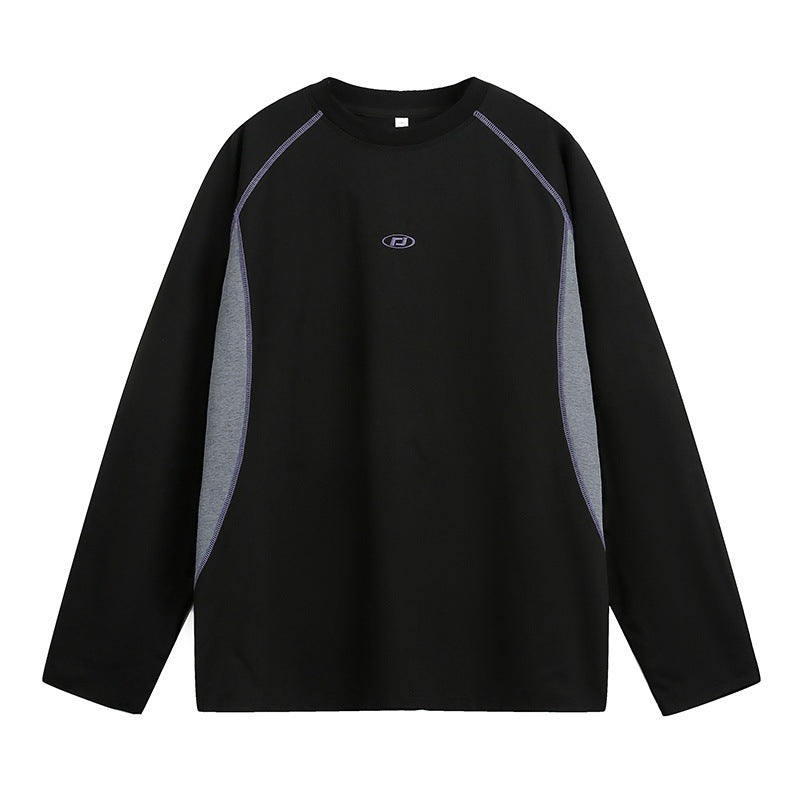 Embroidered loose long sleeved T-shirt for men - MarkoFit
