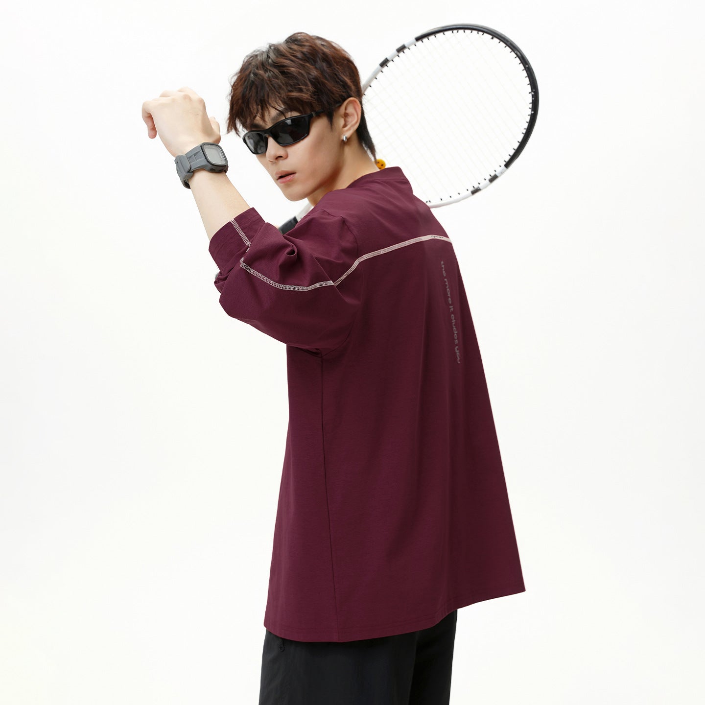 T-shirt de sport à manches longues pour hommes - MarkoFit