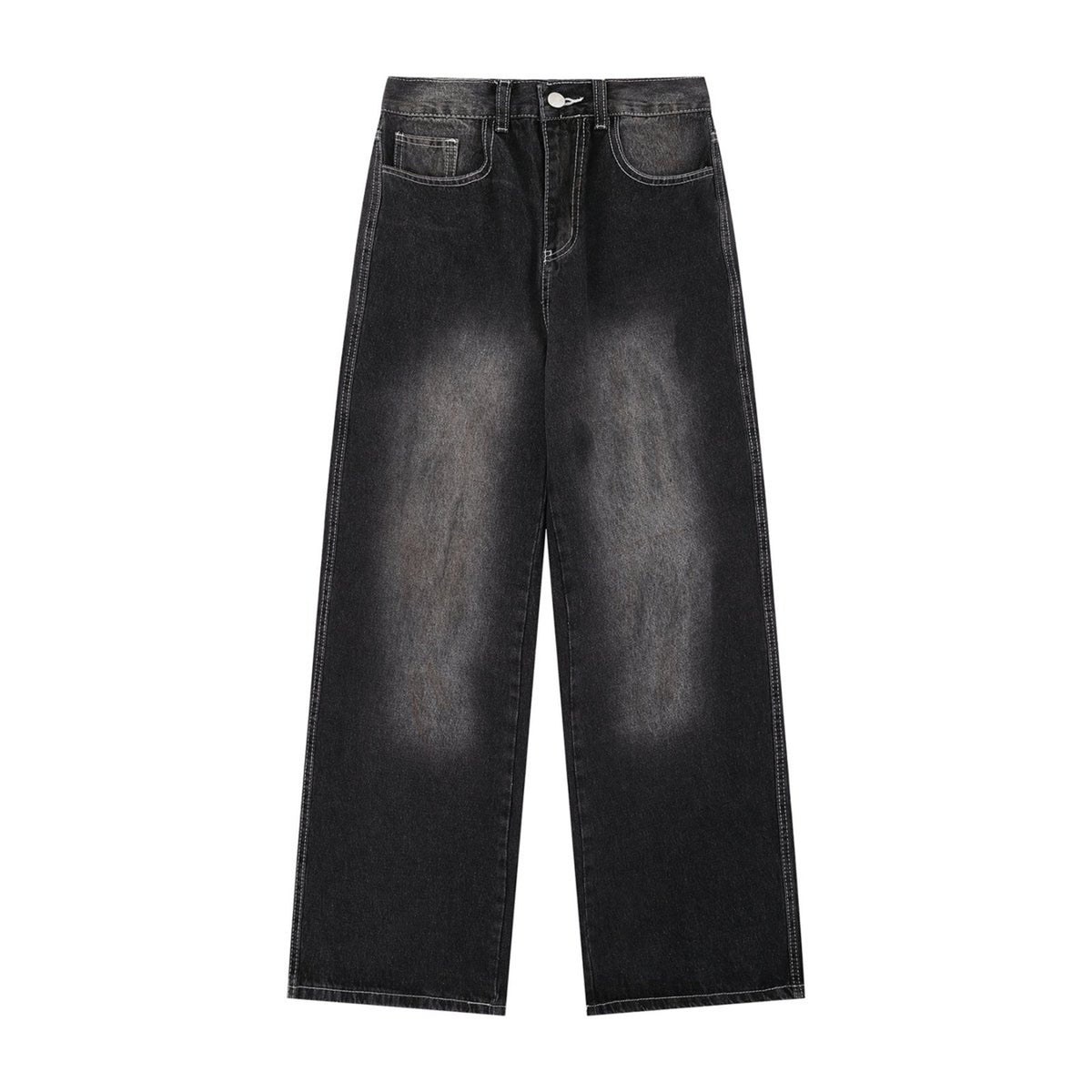 Washed Straight Jeans Men Loose Slimming Design Trousers - MarkoFit