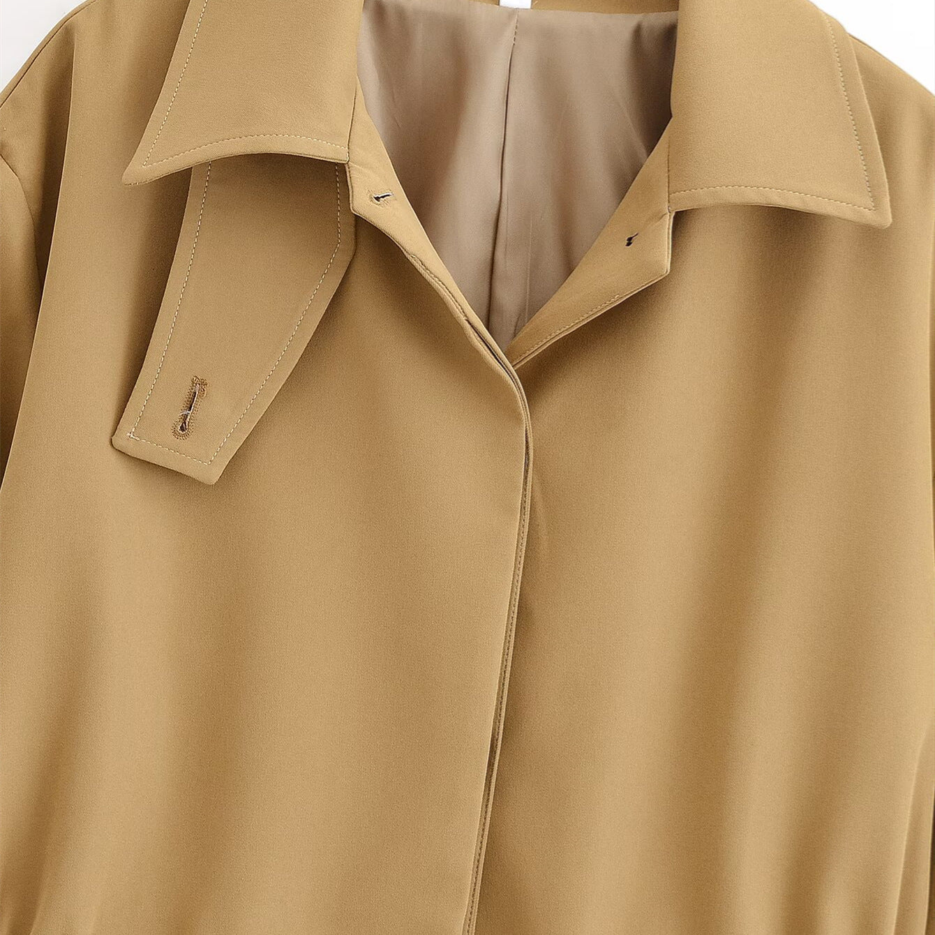 Waist lapel short jacket for women's autumn