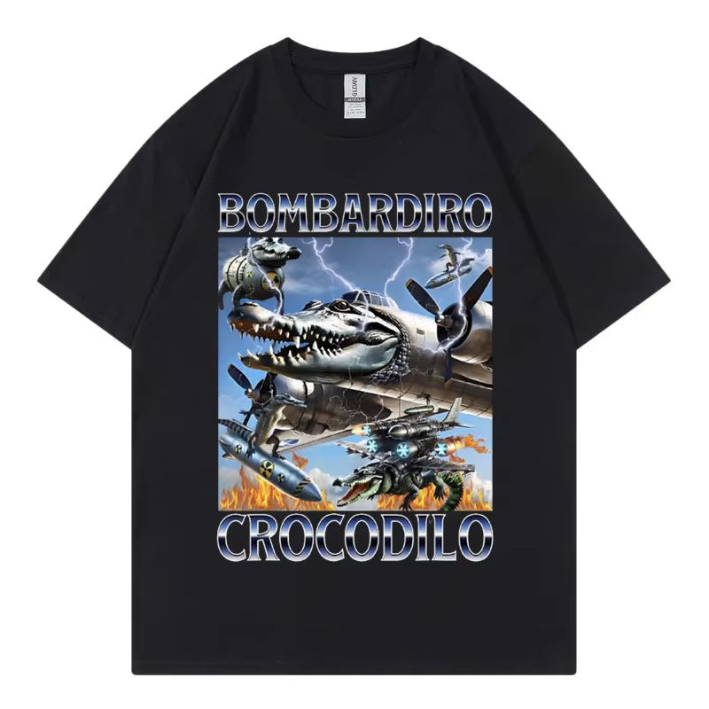 Women's Men T Shirt Bombardiro Crocodilo Plane Bomber Funny - MarkoFit