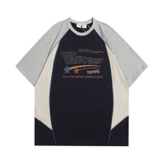 T-shirt de sport color block rétro à manches courtes pour homme - MarkoFit