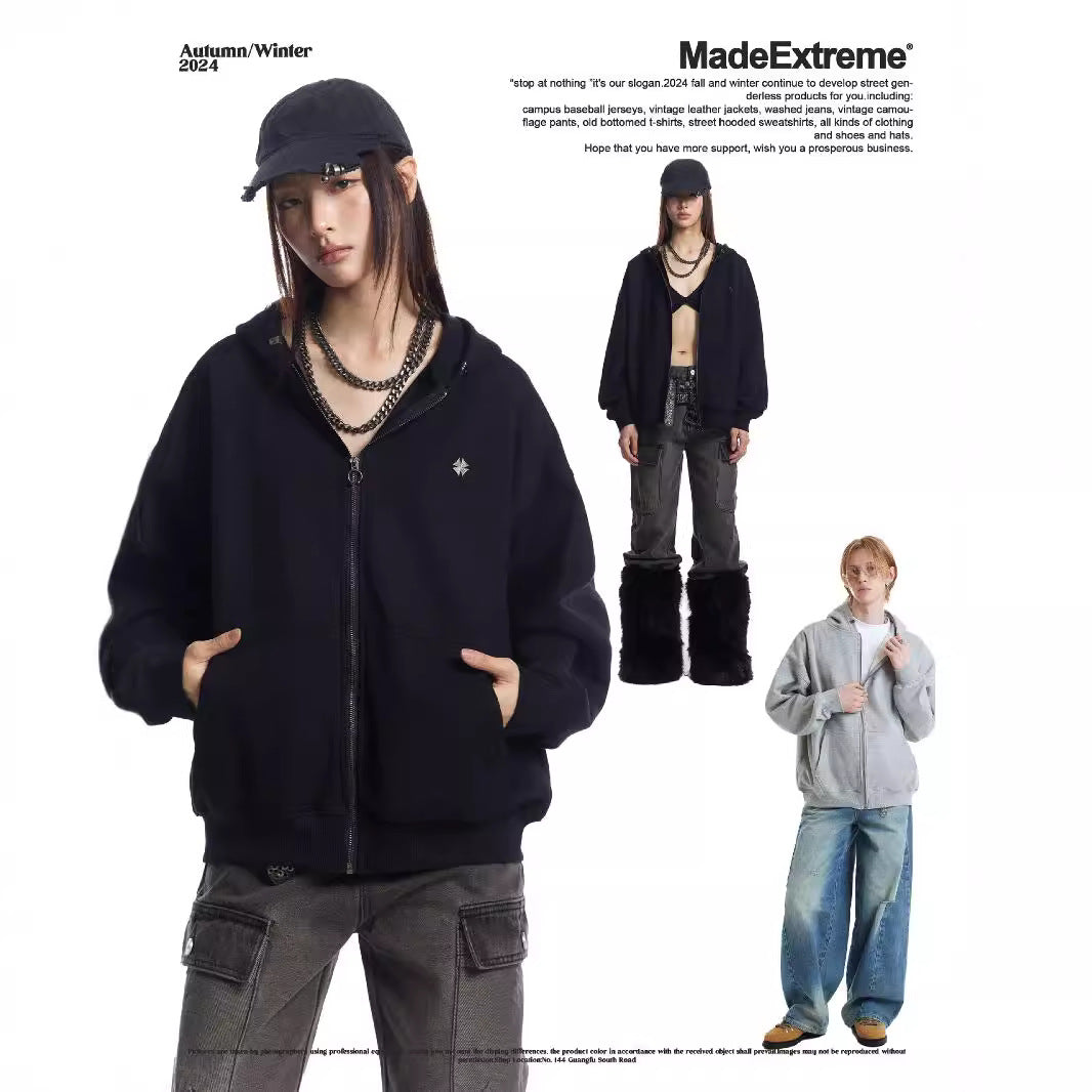 Hooded Unisex Open Cardigan Sweatshirt Jacket for Men and Women - MarkoFit