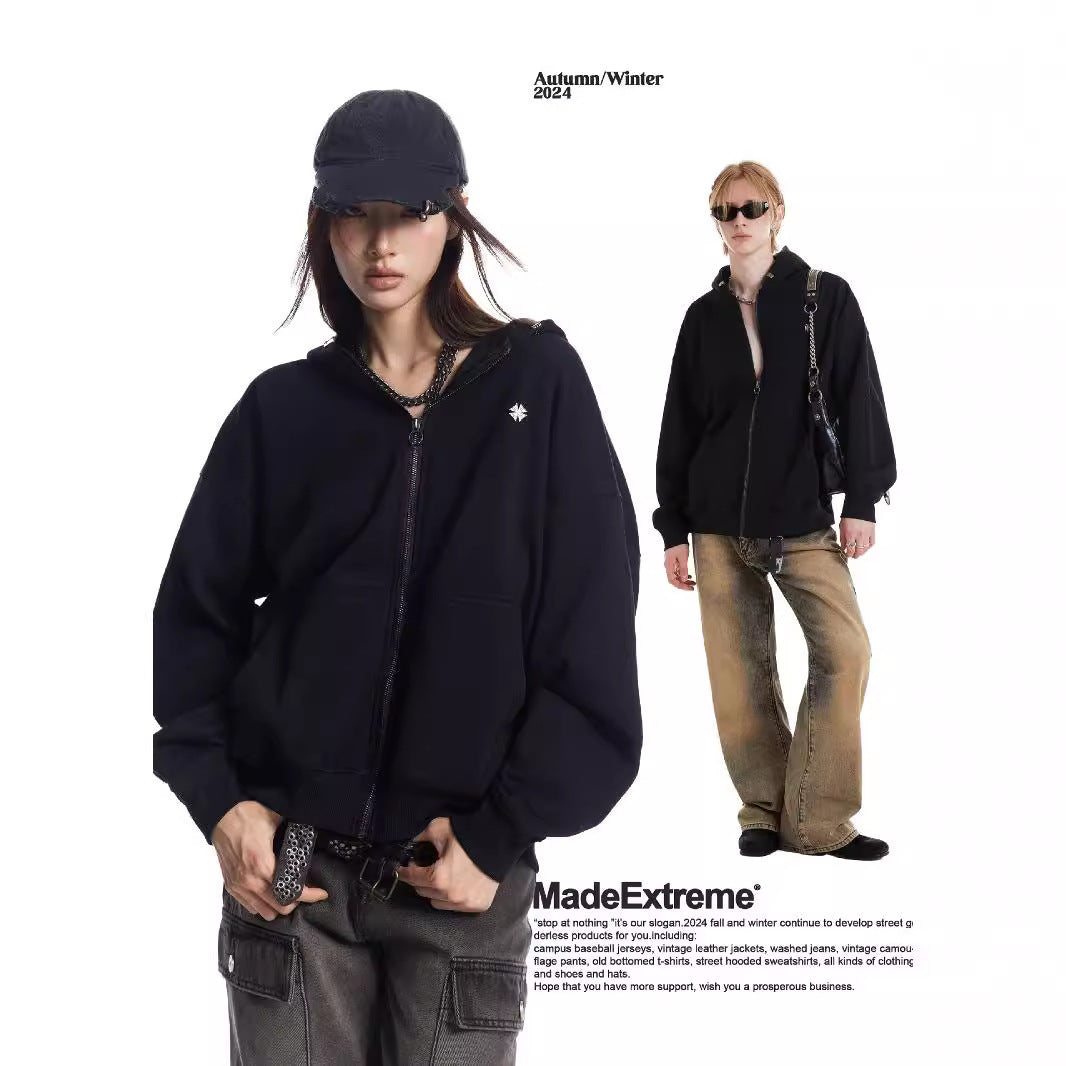 Hooded Unisex Open Cardigan Sweatshirt Jacket for Men and Women - MarkoFit