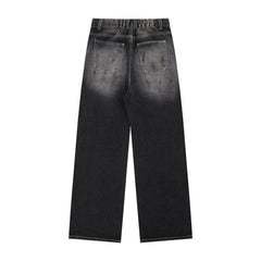 Washed Straight Jeans Men Loose Slimming Design Trousers - MarkoFit