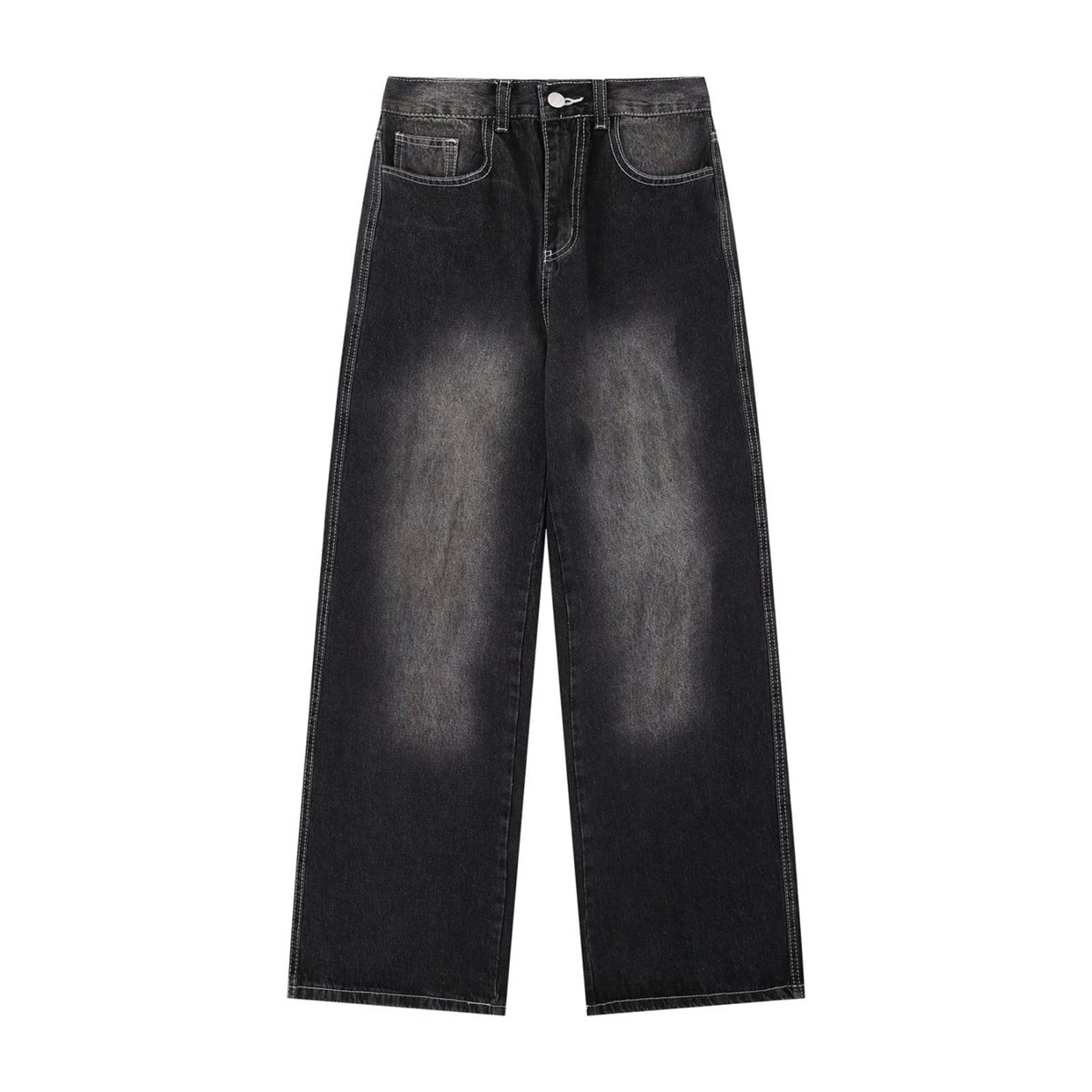 Washed Straight Jeans Men Loose Slimming Design Trousers - MarkoFit
