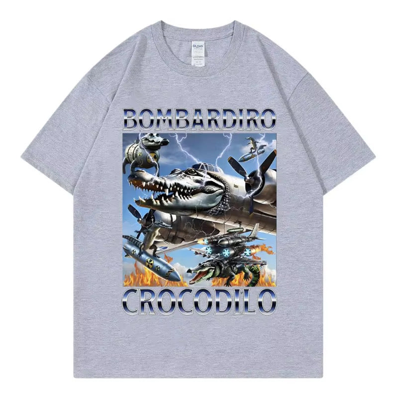 Women's Men T Shirt Bombardiro Crocodilo Plane Bomber Funny - MarkoFit